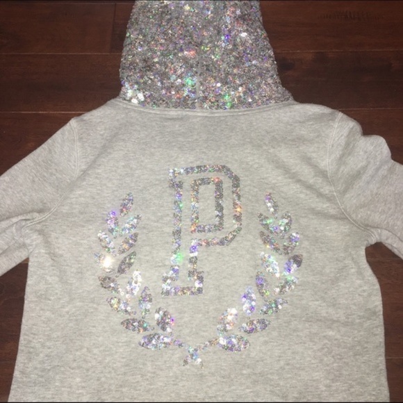 PINK Victoria's Secret Sweaters - ISOVictoria secret fully sequence hood